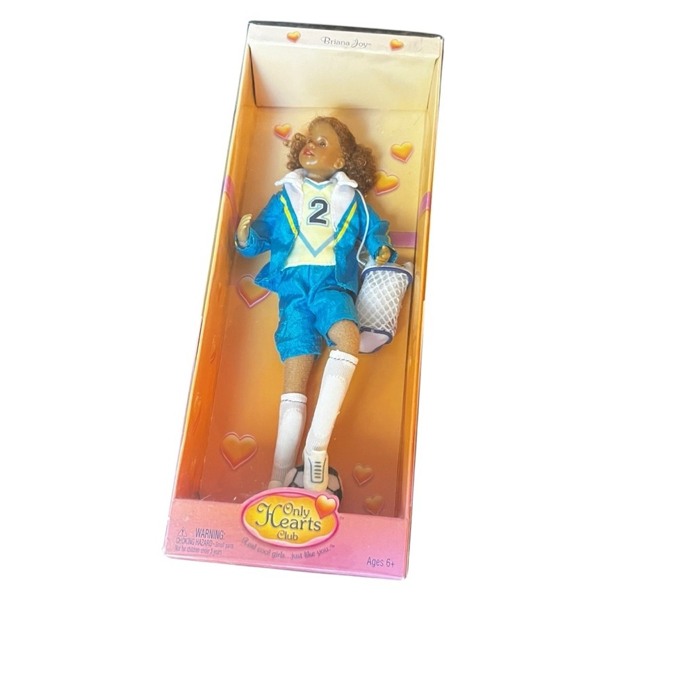only hearts club Briana joy Black Brown  soccer doll new nib 2004 vintage retro